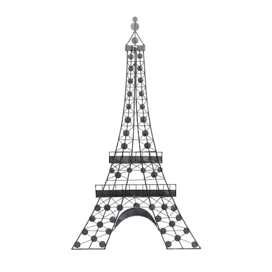 32" Black Metal Eiffel Tower Glam Wall Décor